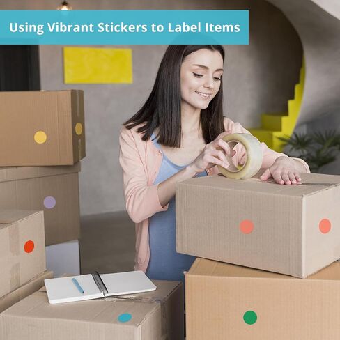 1400 Pcs Colored Dot Stickers, 3/4 Inch Round Color Coding Labels, 10 Color Circle Price Stickers for Office, Classroom, Papers - Multi in Saudi Arabia