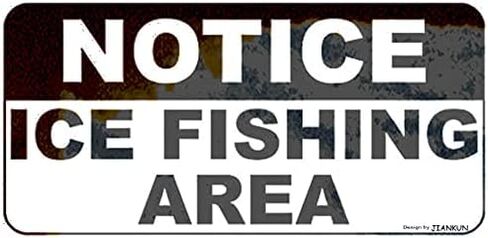 JIANKUN القصدير ملصق علامة معدنية إشعار كبير منطقة الصيد الجليد نمط الرجعية خمر الألومنيوم الجدار الديكور 12x8 بوصة علامات اللوحة in Kuwait