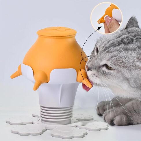 Puppy Feeder for Multiple Puppies, 300ml Puppy Milk Feeder Bowl with 5 Teats & Adjustable Height for Nursing Puppies, Nipple Puppy Bottles Feeding Station for Kittens, Puppies and Rabbits(Yellow) in Kuwait