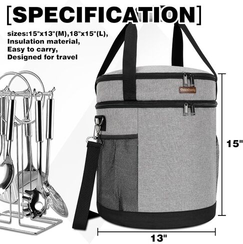 Slow Cooker Bags, 2 Layer Carrying Case for Instant Pot 6-8 Quart, Lightweight Pressure Cooker Travel Bag with Top Zip Compartment (Bag Only,Grey) in Saudi Arabia