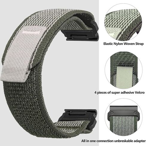 Compatible With Garmin, Trail Loop Nylon Sport Band For fēnix/Forerunner/Approach/MARQ/quatix/D2 Series Tough Replacement Band For Men in Saudi Arabia