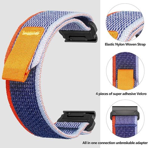 Compatible With Garmin, Trail Loop Nylon Sport Band For fēnix/Forerunner/Approach/MARQ/quatix/D2 Series Tough Replacement Band For Men in Saudi Arabia