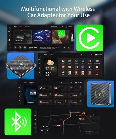 محول CarPlay لاسلكي 2 في 1 ومحول Android Auto، دونجل CarPlay اللاسلكي لمصنع OEM للسيارات السلكية Android Auto Cars وCarPlay Cars، يدعم USB A وUSB C، اتصال تلقائي، التوصيل والتشغيل، بدون تأخير in Kuwait