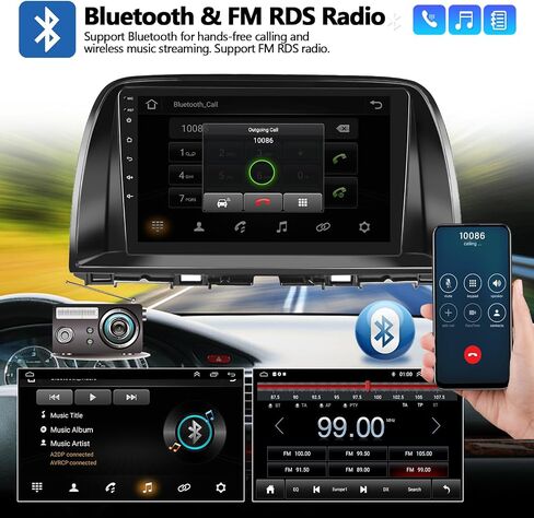 2G+64G Android 13 ستيريو سيارة لمازدا CX5 2013-2016 مع Carplay اللاسلكي Android Auto 9 بوصة شاشة لمس راديو السيارة مع نظام تحديد المواقع والملاحة HiFi Bluetooth FM RDS وحدة استقبال الصوت مع كاميرا احتياطية in Saudi Arabia