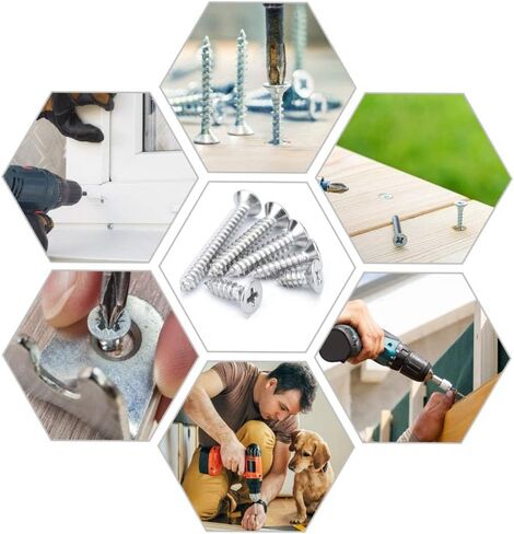 Guard4U 300Pcs M2 304 Stainless Steel Phillips Countersunk/Flat Head Self-Tapping Screws Assortment Kit- Wood Screws M2 x 4mm/ 6mm/ 8mm/ 10mm/ 12mm/ 14mm/ 16mm/ 18mm/ 20mm/ 25mm in Kuwait