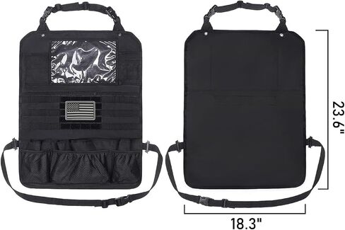 Tactical Car Seat Back Organizer Upgraded Tactical Molle Seatback Cover Protector Universal Fit Vehicles Truck MPV Pickup (Black) in Saudi Arabia