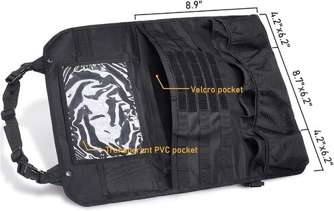 Tactical Car Seat Back Organizer Upgraded Tactical Molle Seatback Cover Protector Universal Fit Vehicles Truck MPV Pickup (Black) in Saudi Arabia