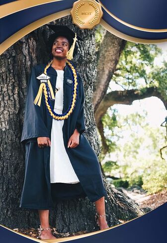 Omoomo Graduation Leis with Money Holder, Graduation Ribbon, Class of 2024 Graduation Cap Tag, High School College Graduation Decorations, Navy Blue & Gold in Saudi Arabia