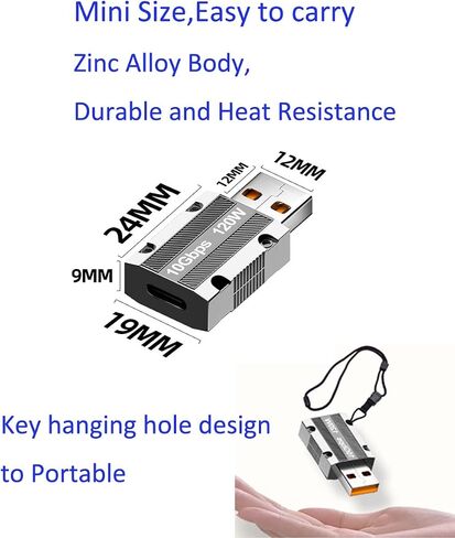 محول Poihiom USB ذكر إلى C أنثى، محول 3.2 USB A إلى النوع C OTG، مزامنة بيانات فائقة السرعة تصل إلى 10 جيجابت في الثانية وشحن سريع 120 وات متوافق مع الكمبيوتر المحمول والكمبيوتر الشخصي والشاحن وبنك الطاقة وQuest Link (USB/M-C/F) in Kuwait