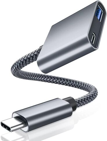 محول كاميرا كابل Basesailor USB C OTG مع مصدر طاقة، شحن من النوع C إلى 60 وات PD وشاحن مقسم USB 3.0، Thunderbolt 3 لـ Google TV Chromecast 2020، MacBook، iPad Pro Air 4 5 Mini 6، S21 S22 in Kuwait
