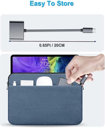 محول كاميرا كابل Basesailor USB C OTG مع مصدر طاقة، شحن من النوع C إلى 60 وات PD وشاحن مقسم USB 3.0، Thunderbolt 3 لـ Google TV Chromecast 2020، MacBook، iPad Pro Air 4 5 Mini 6، S21 S22 in Kuwait