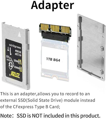 ZITAY CFexpress Type B Card to NVME M.2 2230 SSD Adapter Compatible with Nikon Z6 Z7 Z8 Z9 Canon R3 R5 R5C Panasonic GH6 S1H FujIfilm X-H2【SSD is not Included】 in Saudi Arabia