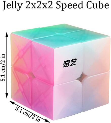 Jelly 2x2 Speed Cube, Qidi 2x2x2 Cube Stickerless Puzzles Toy (Transparent) in Kuwait