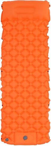 M METERXITY Sleeping Pad, Ultralight Self Inflatable Foldable Sleeping Mat, with Pillow Built-in Foot Pump, Apply to Camping Hiking (76 x 24, Orange) in Saudi Arabia