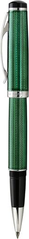 Xezo Incognito Rollerball Pen, Fine Point. Forest Green Color with Pure Platinum Plating. Handcrafted, Limited Edition, Serialized in Saudi Arabia