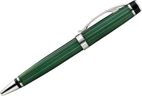 Xezo Incognito Rollerball Pen, Fine Point. Forest Green Color with Pure Platinum Plating. Handcrafted, Limited Edition, Serialized in Saudi Arabia