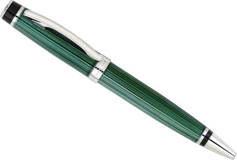 Xezo Incognito Rollerball Pen, Fine Point. Forest Green Color with Pure Platinum Plating. Handcrafted, Limited Edition, Serialized in Saudi Arabia