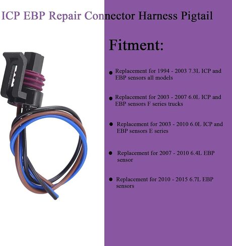 HYAT ICP EBP موصل تسخير ضفيرة، 904-222 موصل أسلاك مستشعر الضغط للتحكم في الحقن متوافق مع Ford F250 F350 F450 F550 ومحركات الديزل الدولية Powerstroke 6.0L و7.3L in Saudi Arabia