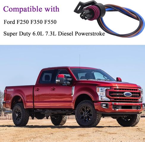 HYAT ICP EBP موصل تسخير ضفيرة، 904-222 موصل أسلاك مستشعر الضغط للتحكم في الحقن متوافق مع Ford F250 F350 F450 F550 ومحركات الديزل الدولية Powerstroke 6.0L و7.3L in Saudi Arabia