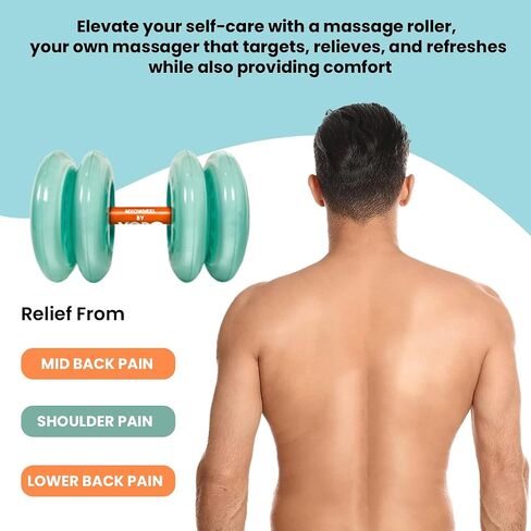 MYOWHEEL Upper and Mid Back Multi-Functional Massage Roller - Targets Between Shoulder Blades - Self Massage Tool for Myofascial Release, Back Pain Relief & Muscle Relaxation in Saudi Arabia