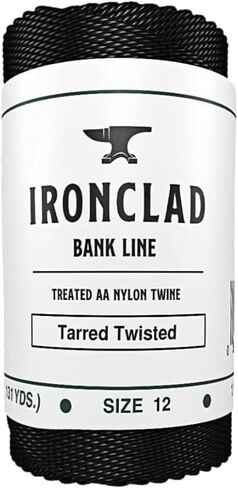 حبل سلكي من Ironclad Supply - خيوط نايلون سوداء لصيد الأسماك والتخييم وحقائب الظهر والبقاء على قيد الحياة ومعدات Bushcraft - خط مصرفي شديد التحمل لخطوط الهرولة والشرك (#12 ملتوية، 1 رطل) in Kuwait