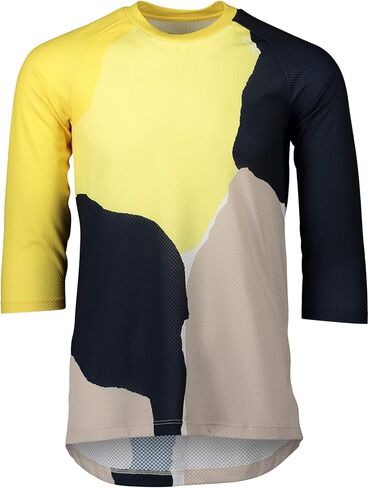 POC، W's Mountain Biking Pure 3/4 Jersey، Color Splashes متعدد الكبريت الأصفر، XXL in Kuwait