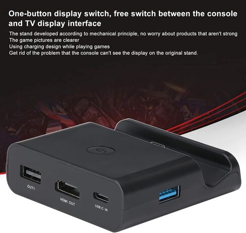 HDMI Video Converter Adapter, Portable TV Adapter Mini Charging Dock Stand for Switch/ for Lite, with Onebutton Display Switch in Saudi Arabia