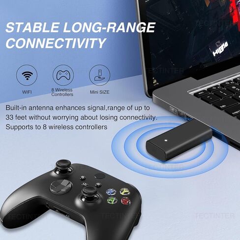 محول vaomon VAOMOM XB2 اللاسلكي متوافق مع وحدة تحكم Xbox One وXbox Series X، ترقية محول USB لنظام التشغيل Windows 11/10/8/7 (أسود) in Kuwait