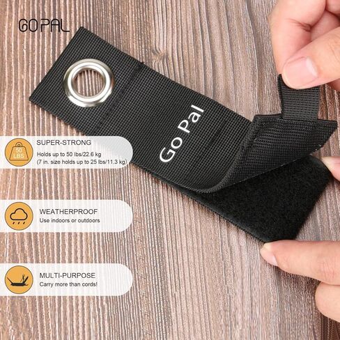 منظم حامل سلك تمديد Go Pal HS1 مقاس 13 بوصة (6 عبوات) أشرطة تخزين شديدة التحمل للكابلات والخراطيم والحبال والجراج وفي الداخل والخارج in Kuwait