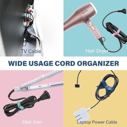 SenseAGE 5 Pack Cord Organizer, Bow Cord Keeper, Cable Organizer USB Holder, Leather Cable Management, Cable Straps, Earphone Winder, Storage Straps for Electronics, Earbuds, Small, Pink in Saudi Arabia