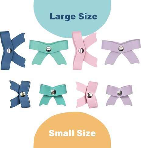 SenseAGE 5 Pack Cord Organizer, Bow Cord Keeper, Cable Organizer USB Holder, Leather Cable Management, Cable Straps, Earphone Winder, Storage Straps for Electronics, Earbuds, Small, Pink in Saudi Arabia