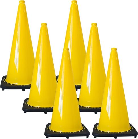 Mr. Chain's JBC Revolution Series Traffic Cones, Yellow, 28-Inch Height, Pack of 6 (97502-6A) in Saudi Arabia
