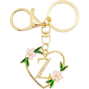 JHONE68 Initial Letter Keychain Gold Gift for Women Girls Bling Sparkly Cute Key Chains Bag Charms for Purse in Saudi Arabia