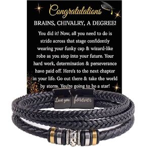To My Son Grandson Bracelet From Mom Grandma, Infinity Knot Love You Forever Linked Together Handmade Leather Cuff Mens Birthday Weave Gift Jewelry in Kuwait