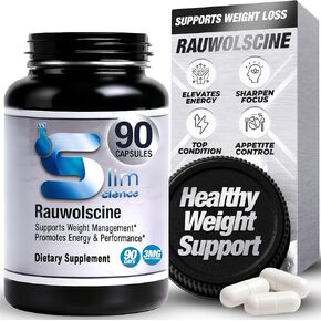 Slim Science Rauwolscine Yohimbine HCL Dietary Supplement - 3mg Per Capsule, 90 Capsules Once a Day | Supports Energy, Focus, Performance and Healthy Metabolism in Saudi Arabia