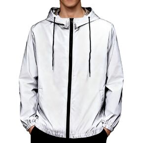 Brother Wang Spring and Autumn Season Men's Night Reflective Jacket Loose Hooded Cycling Jacket Outdoor Clothing in Saudi Arabia