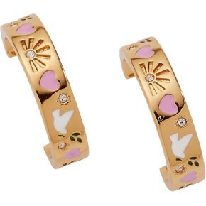 Alex and Ani Pray, Wait and Trust Hoop Earrings, Shiny Gold in Saudi Arabia