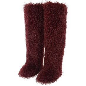 QTVQTV Women's Thigh High Fur Boots Over-The-Knee Fluffy Fur Boots 29 Inches Tall, Suitable For Women in Saudi Arabia