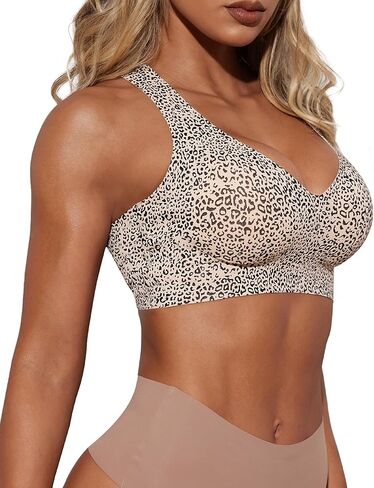 HORISUN Women Wireless Bras Seamless Cross Back V Neck No Underwire Bralette Comfort T Shirt Bra in Saudi Arabia