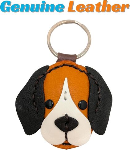Genuine Leather Keychain, Animal Keyring, Bag Purse Charm Pendant Gifts Handmade, Cute Key Holder, Pets Lover Accessories in Saudi Arabia