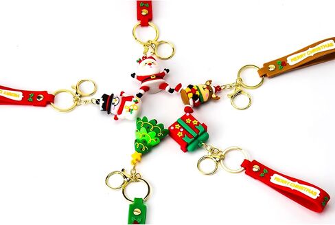ZukZythepsor 5-Pack Christmas Keychain Set - 3D Santa Claus, Snowman & Christmas Elements Keyrings - Christmas Ornaments, Stocking Fillers, Family, Friends, Children, Colleagues in Saudi Arabia