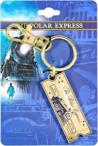 SalesOne The Polar Express Believe Gold Train Ticket Enamel Charm Keychain, Keyring Holder in Saudi Arabia