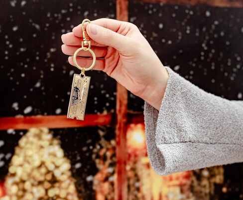 SalesOne The Polar Express Believe Gold Train Ticket Enamel Charm Keychain, Keyring Holder in Saudi Arabia