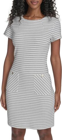 Tommy Hilfiger Womens Cap Sleeve Striped Textured Knit Shift Dress in Saudi Arabia