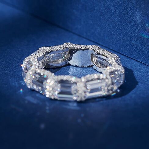 Gorgeous Bright Cubic Zirconia Proposal Ring Female Luxury Wedding Band Jewelry in Saudi Arabia