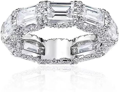 Gorgeous Bright Cubic Zirconia Proposal Ring Female Luxury Wedding Band Jewelry in Saudi Arabia