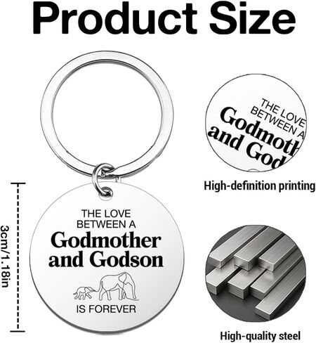 RPBAGW Godmother and Godson Keychain Gifts for Godmother Godsons Christmas Birthday, Mothers Day God Mother Gifts from Godson in Kuwait