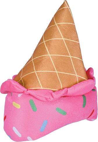 Beistle Plush Ice Cream Cone Hat – Fun Food-Themed Costume Accessory for Parties, Festivals & Events, Design with Pink Scoop and Sprinkles, Wearable Photo Prop, Novelty Summer Celebration Headwear in Saudi Arabia