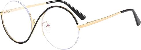 Eeyisusa Oversized Designer Round Reading Glasses Women, Large Half Frame Anti Blue Light Reader, Anti Eyestrain Reader glass in Saudi Arabia