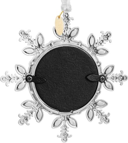 Mulumu 2025 Christmas Tree Ornament Snowflake Picture Frame Metal Hanging Pendant Holiday 2" Photo Frame Charm Decorative of Pets, Baby First Christmas, Family (White，2025) in Saudi Arabia